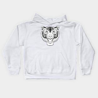 Angry tiger head illustration Kids Hoodie